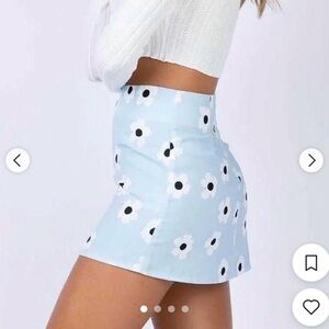 Princess Polly Sky Blue Daisy Mini Skirt